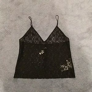 Reformation black lace cami
